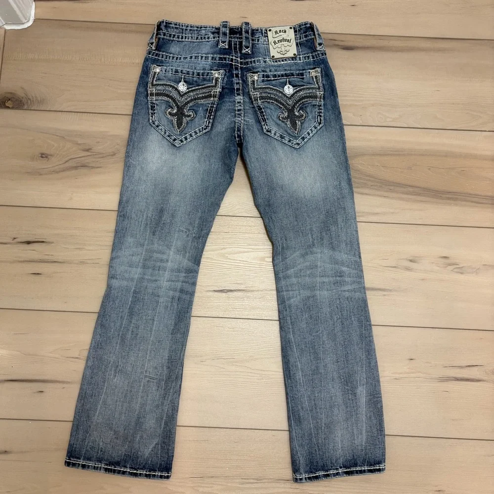 Rock Revival Men's Distressed Blue Jeans